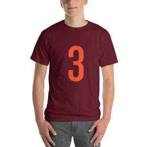 Orange Three: Maroon Short Sleeve T-Shirt