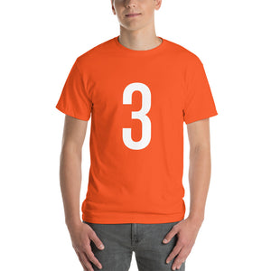 White Three: Orange Short Sleeve T-Shirt