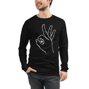 Eyeball: Black Unisex Long Sleeve Tee