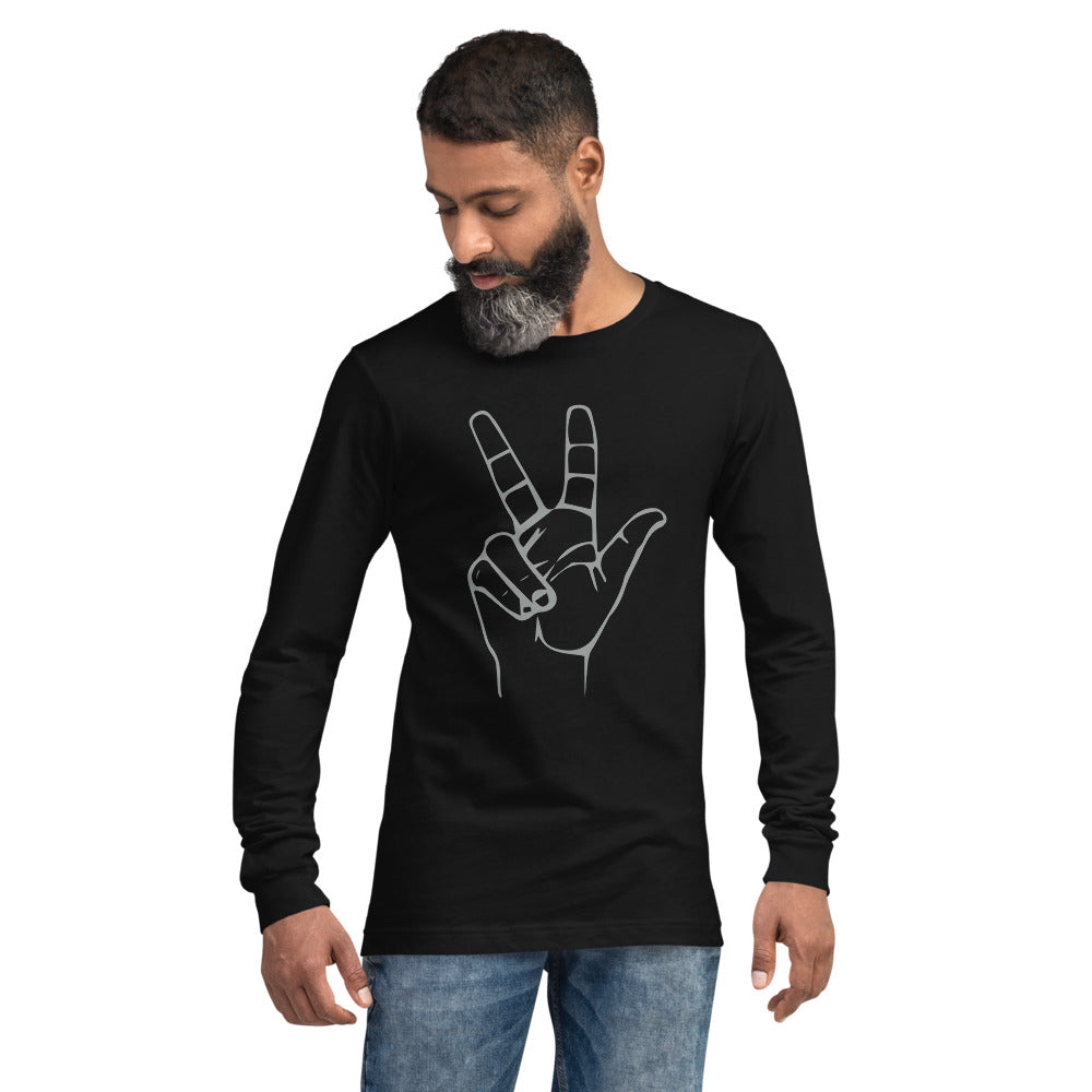 Gray Three: Black Unisex Long Sleeve Tee