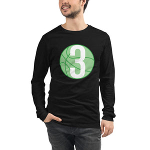 Green & White 3 Ball Logo: Black Unisex Long Sleeve Tee