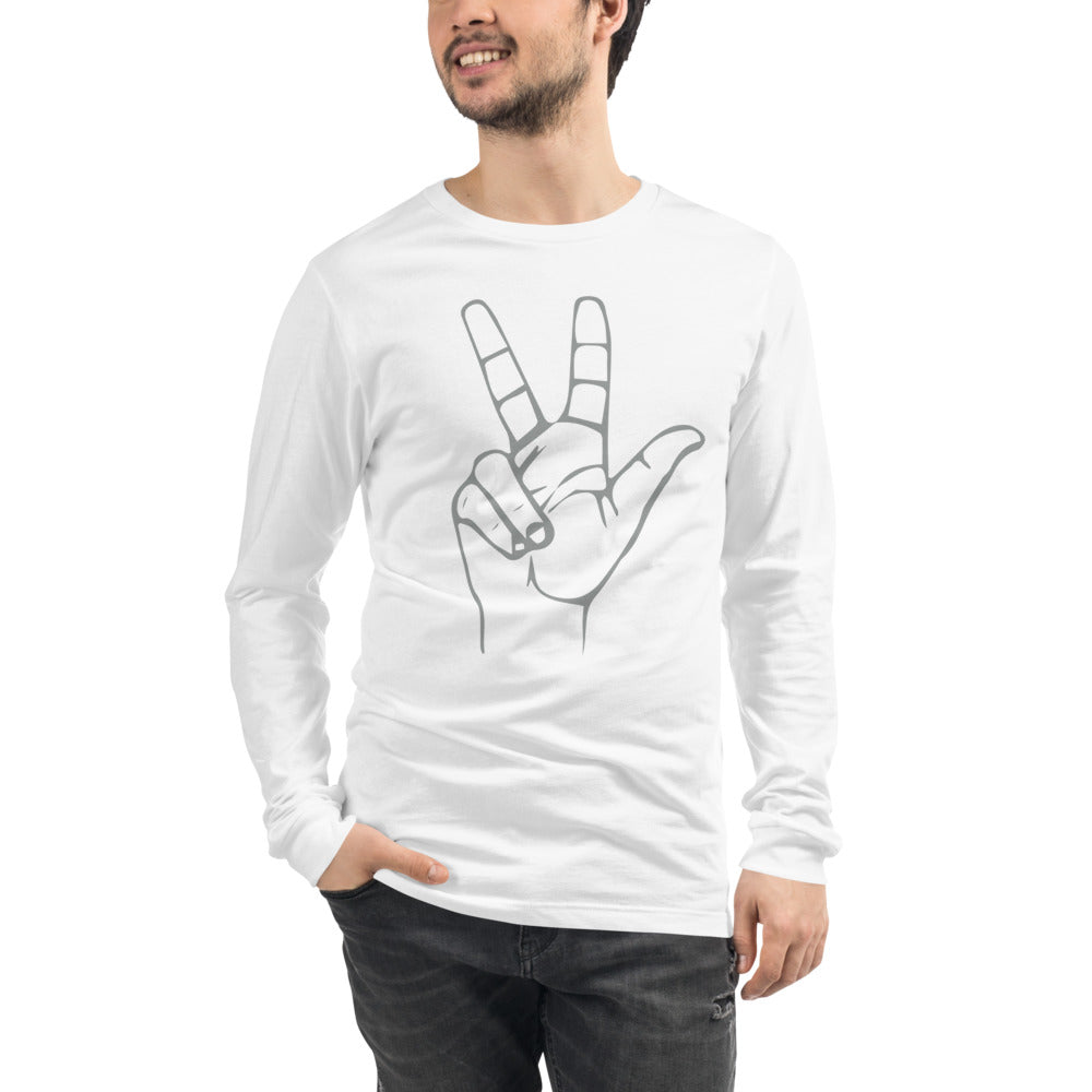 Gray Three: White Unisex Long Sleeve Tee