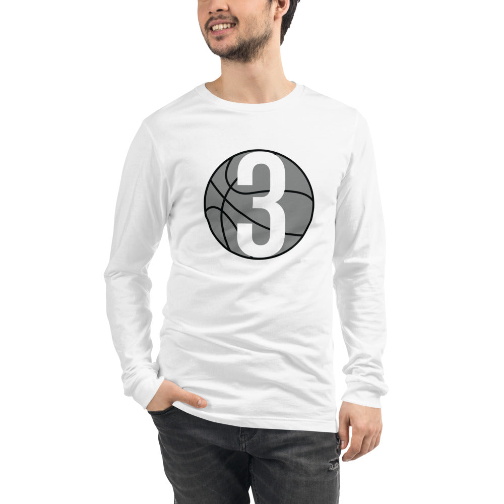 Grey & White & Three: White Unisex Long Sleeve Tee