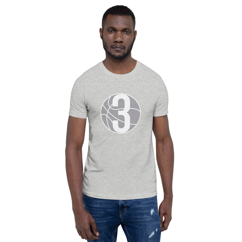 White  3 Ball Logo: Athletic grey Short-Sleeve Unisex T-Shirt