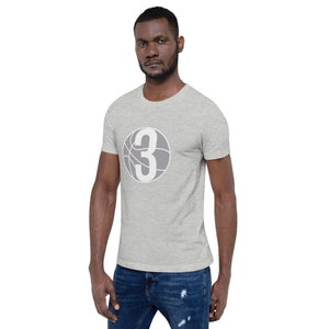 White  3 Ball Logo: Athletic grey Short-Sleeve Unisex T-Shirt