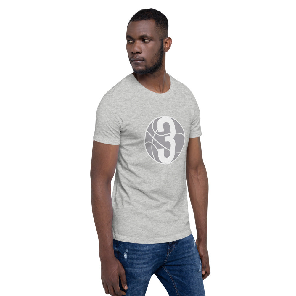 White  3 Ball Logo: Athletic grey Short-Sleeve Unisex T-Shirt