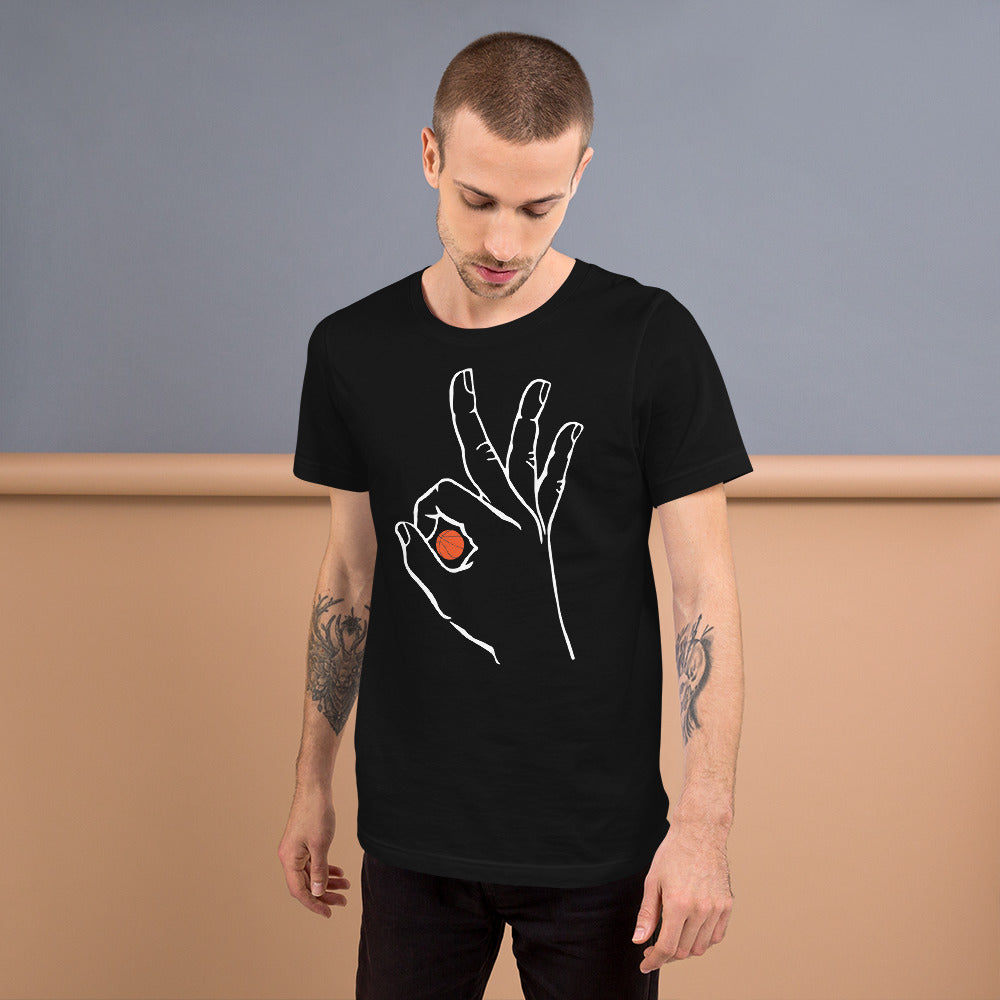 White Basketball: Black Short-Sleeve Unisex T-Shirt