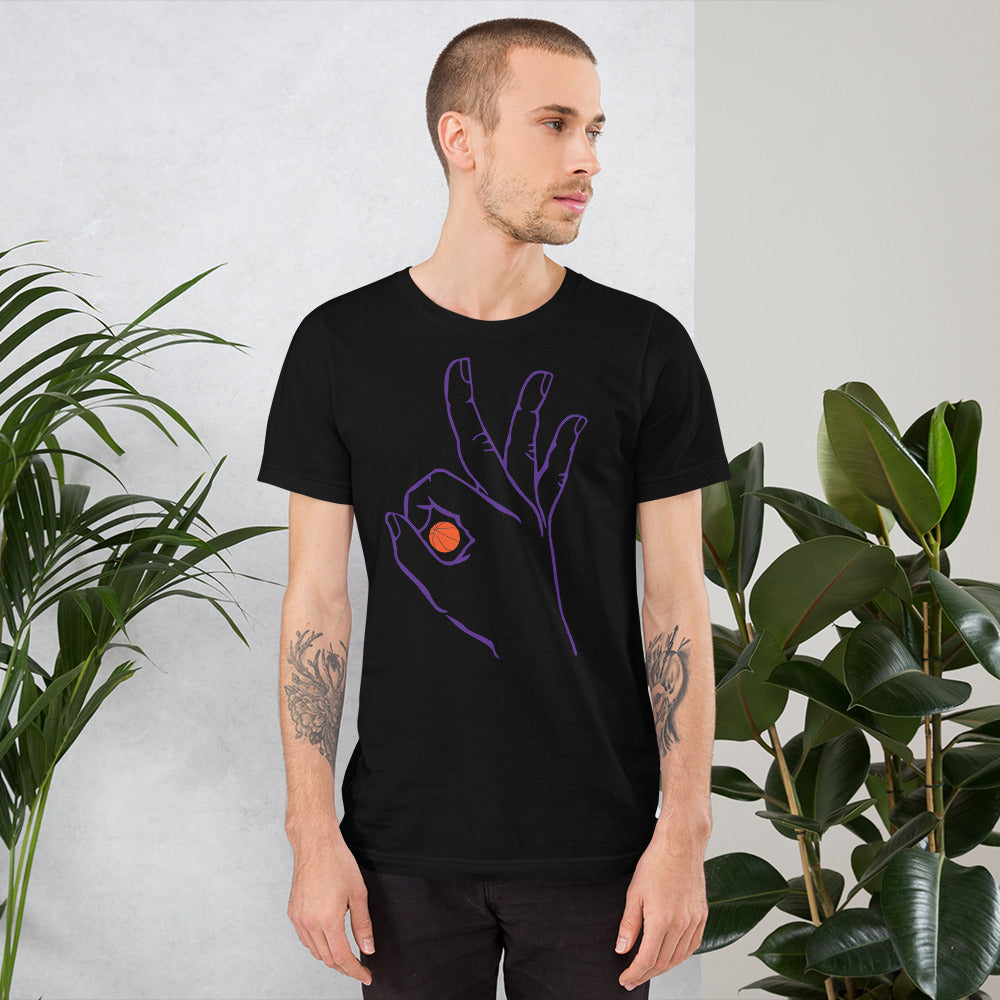 Purple Basketball: Black Short-Sleeve Unisex T-Shirt