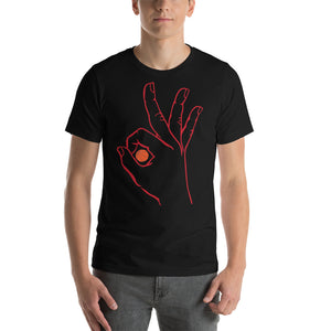 Red Basketball: Black Short-Sleeve Unisex T-Shirt