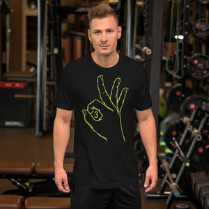 Vibrant Lime Three: Black Short-Sleeve Unisex T-Shirt