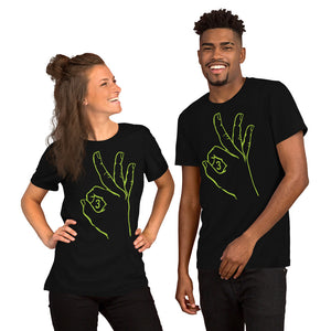 Vibrant Lime Three: Black Short-Sleeve Unisex T-Shirt