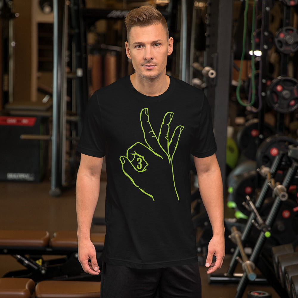 Vibrant lime Three: Black Short-Sleeve Unisex T-Shirt