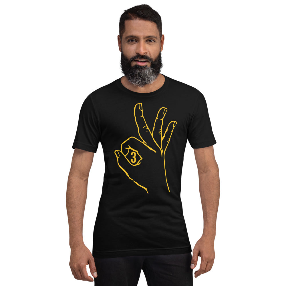 Gold Three: Black Short-Sleeve Unisex T-Shirt