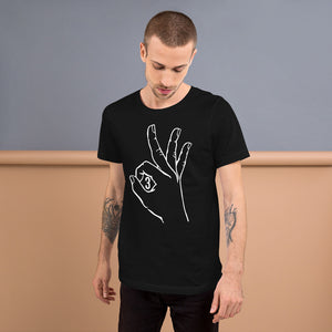 White Three: Black Short-Sleeve Unisex T-Shirt