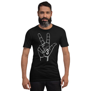 Charcoal & White Three: Black Short-Sleeve Unisex T-Shirt