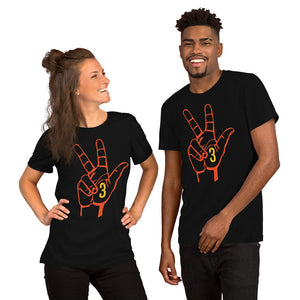 Orange & Gold Three: Black Short-Sleeve Unisex T-Shirt