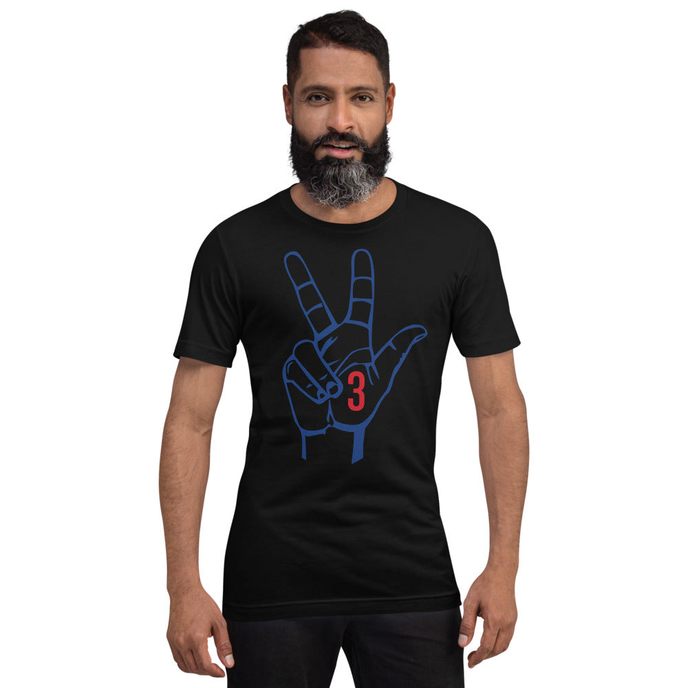 Royal blue & red Three: Black Short-Sleeve Unisex T-Shirt