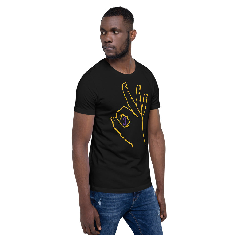 Gold & purple Three: Black Short-Sleeve Unisex T-Shirt