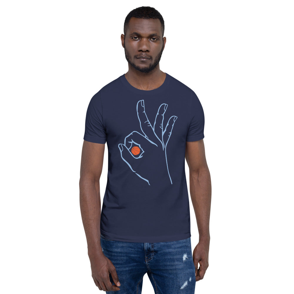 Baby Blue Basketball: Navy Blue Short-Sleeve Unisex T-Shirt