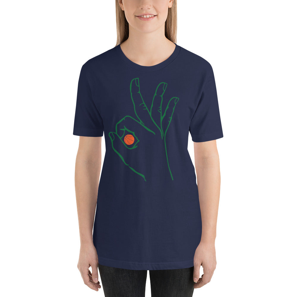 Green Basketball: Navy Blue Short-Sleeve Unisex T-Shirt