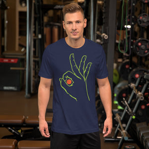 Vibrant Lime Basketball: Navy Blue Short-Sleeve Unisex T-Shirt