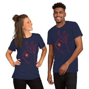 Red Basketball: Navy Blue Short-Sleeve Unisex T-Shirt