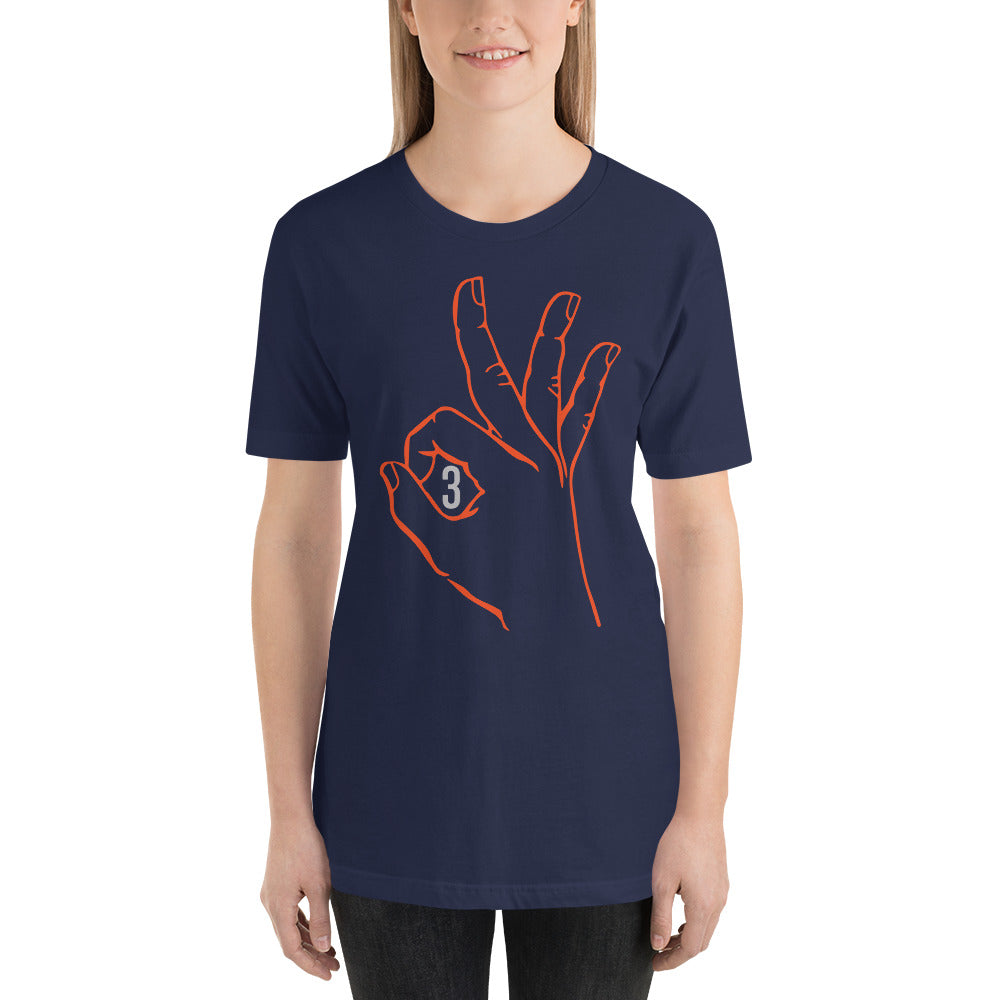 Orange Grey: Navy Short-Sleeve Unisex T-Shirt