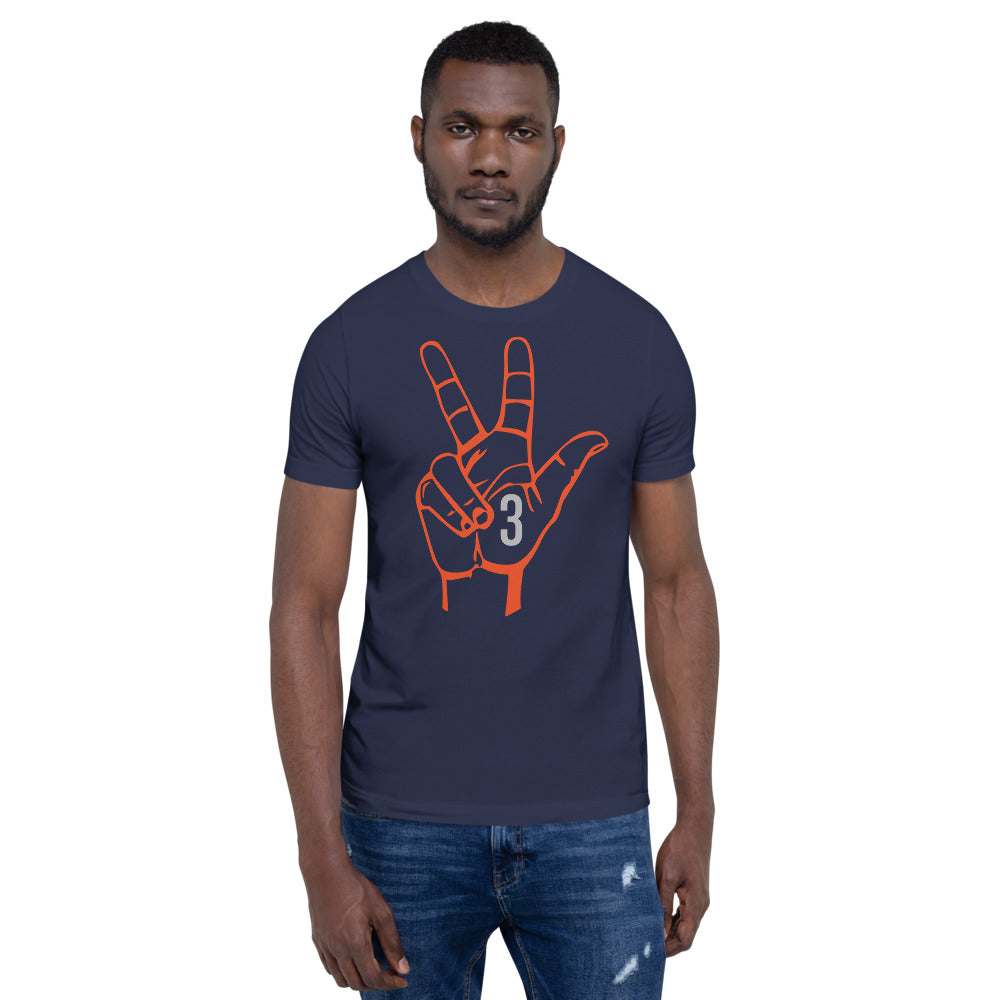 Orange Grey: Navy Short-Sleeve Unisex T-Shirt