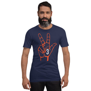 Orange White Three: Navy Blue Short-Sleeve Unisex T-Shirt