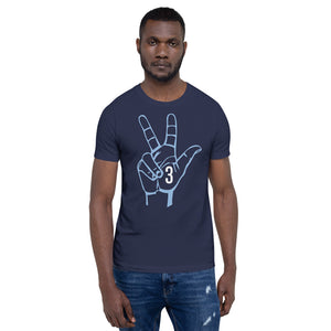 Orange White Three: Navy Blue Short-Sleeve Unisex T-Shirt