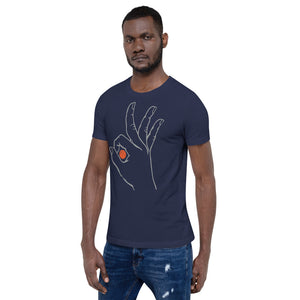 Grey Basketball: Navy Blue Short-Sleeve Unisex T-Shirt