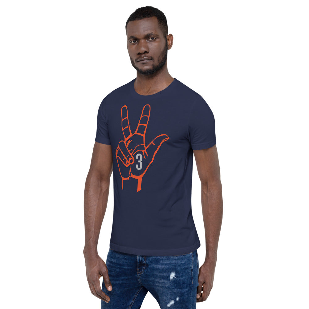 Orange Grey: Navy Short-Sleeve Unisex T-Shirt