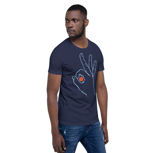 Baby Blue Basketball: Navy Blue Short-Sleeve Unisex T-Shirt