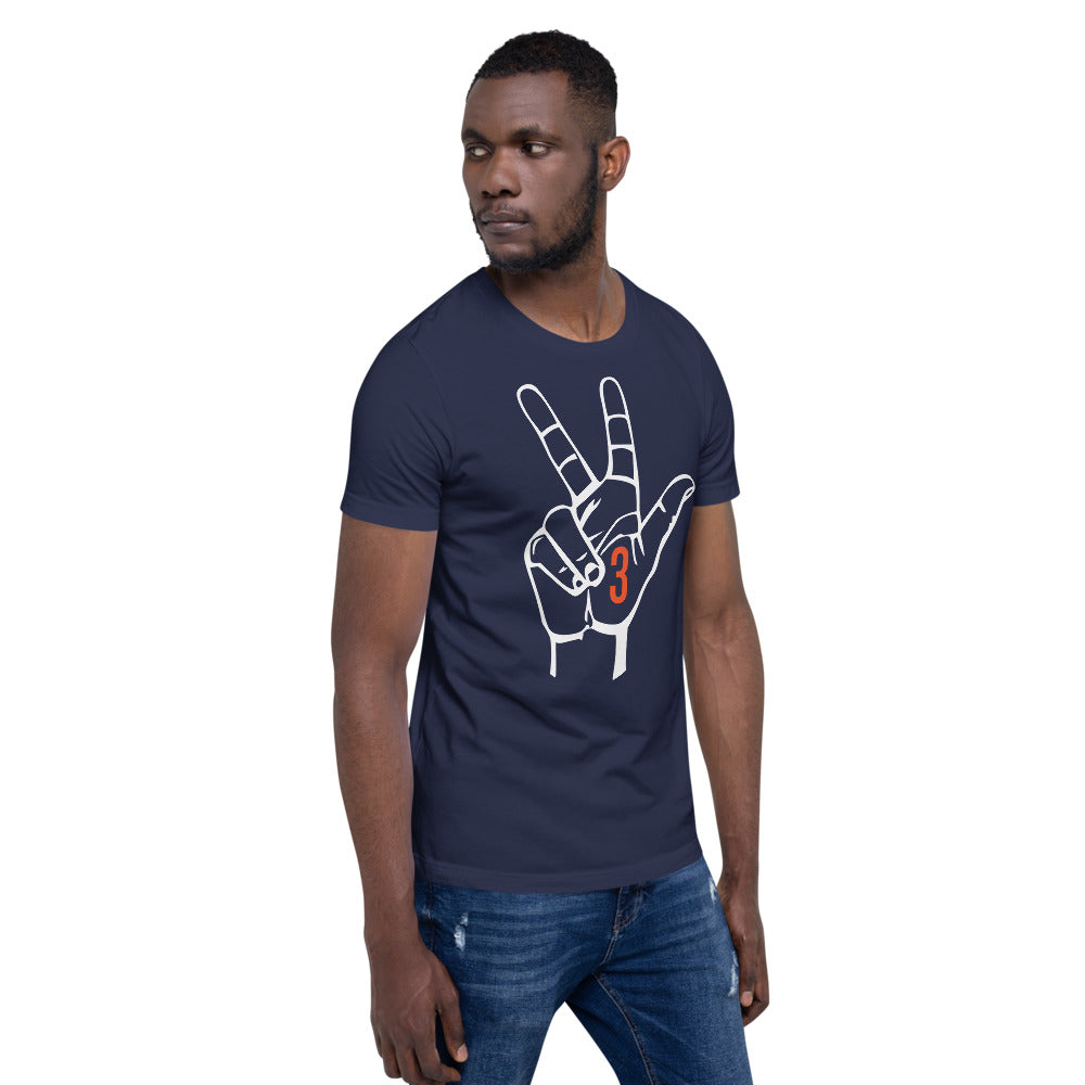 White & orange Three: Navy Blue Short-Sleeve Unisex T-Shirt