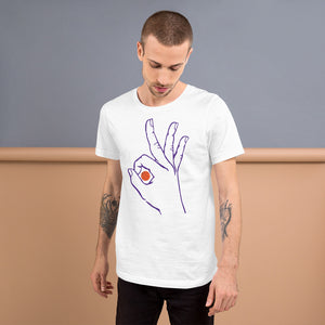 Purple Basketball: White Short-Sleeve Unisex T-Shirt