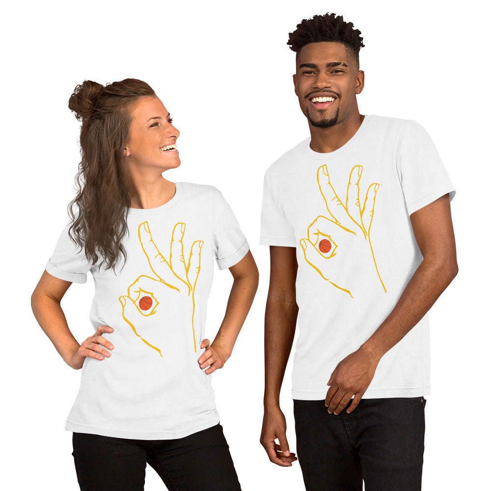 Gold Basketball: White Short-Sleeve Unisex T-Shirt