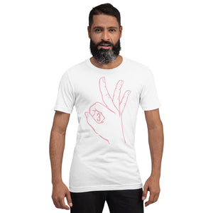 Pink Three: White Short-Sleeve Unisex T-Shirt