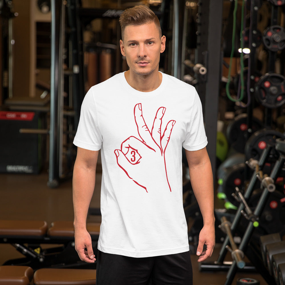 Red Three: White Short-Sleeve Unisex T-Shirt