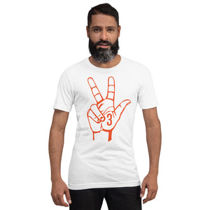 Orange Three: White Short-Sleeve Unisex T-Shirt