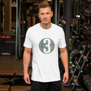 Forest Green White 3 Ball Logo: White Short-Sleeve Unisex T-Shirt