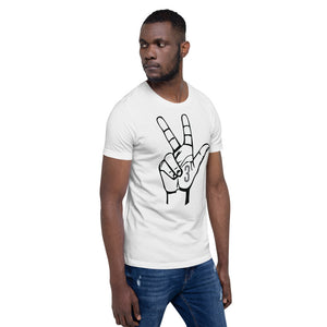 Black & Charcoal Three: White Short-Sleeve Unisex T-Shirt