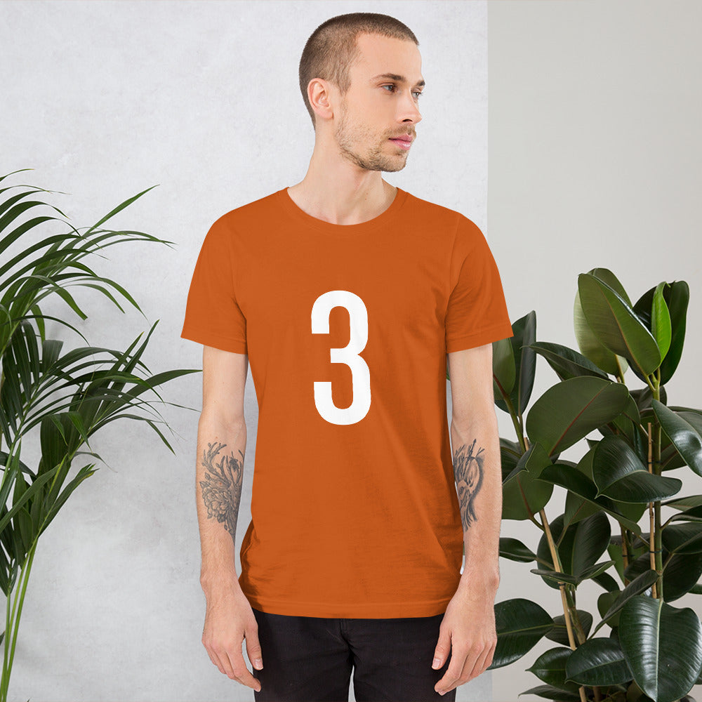 White Three: Orange Short-Sleeve Unisex T-Shirt