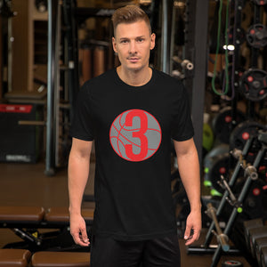 Grey & Red Three: Black Short-Sleeve Unisex T-Shirt