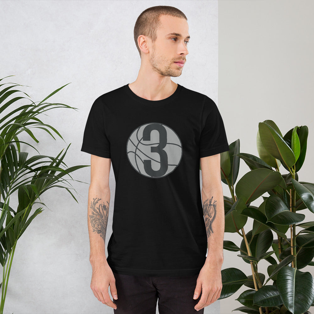 Grey & Black Three: Black Short-Sleeve Unisex T-Shirt