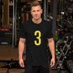 Yellow Three: Black Short-Sleeve Unisex T-Shirt