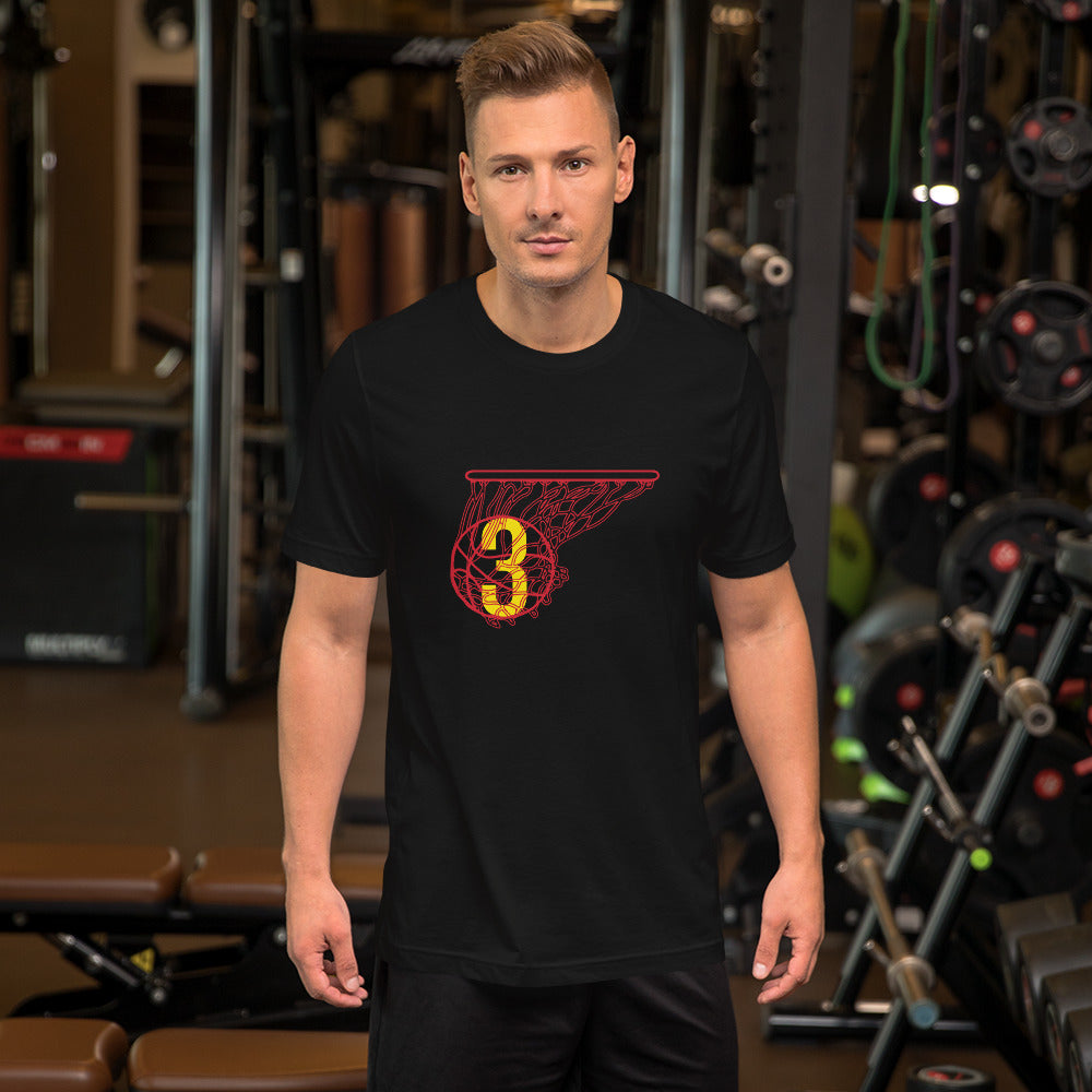 Red & Yellow Splash: Black Short-sleeve unisex t-shirt