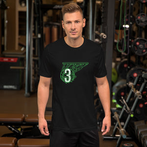 Green & White Splash: Black Short-sleeve unisex t-shirt