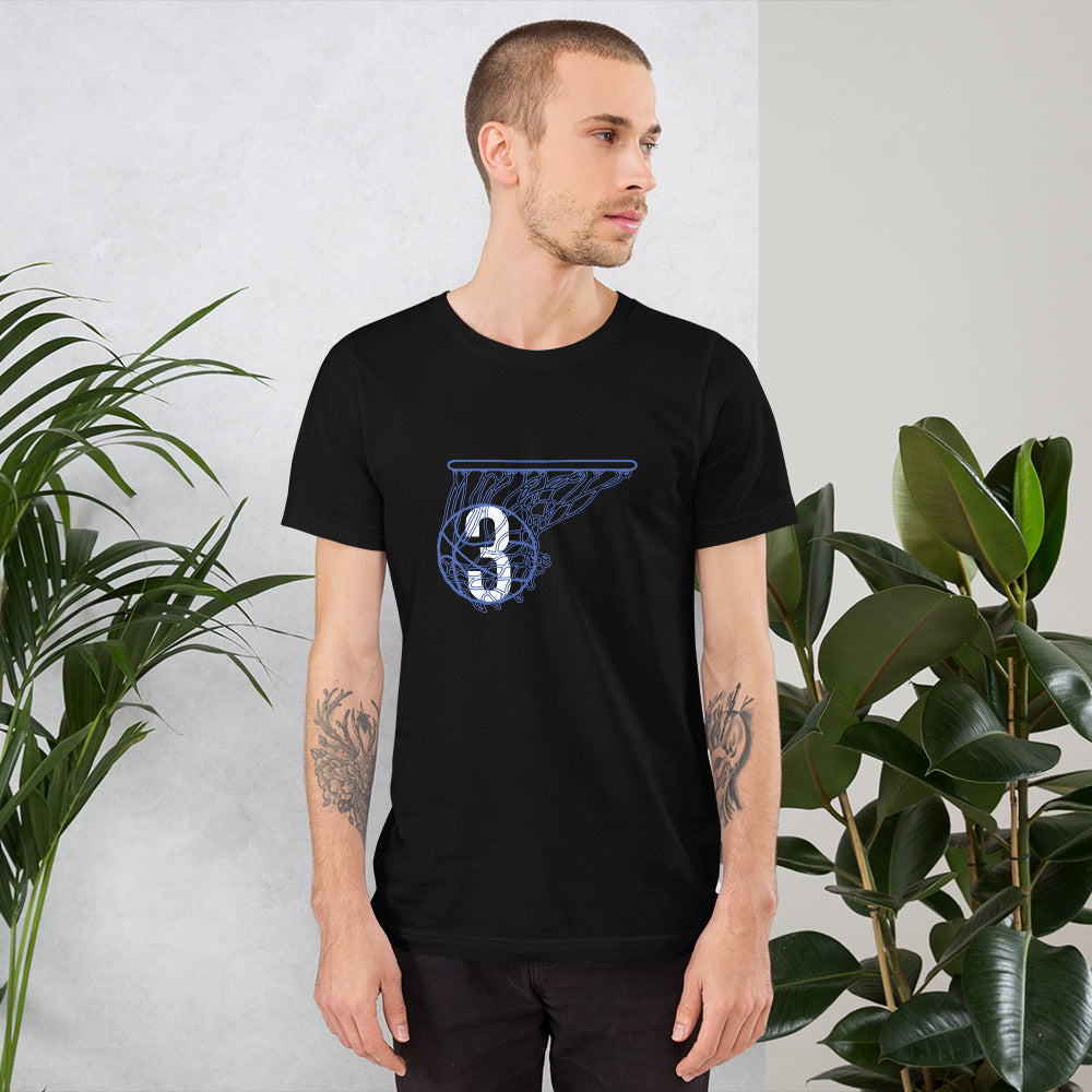 Blue & White Splash: Black Short-sleeve unisex t-shirt