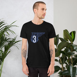 Blue & White Splash: Black Short-sleeve unisex t-shirt