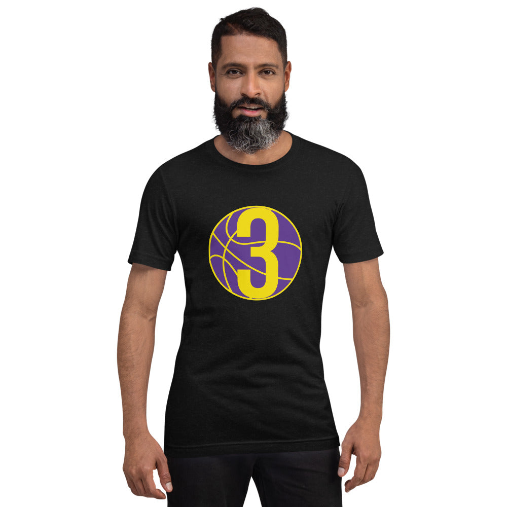 Purple & Gold Three: Black Short-Sleeve Unisex T-Shirt